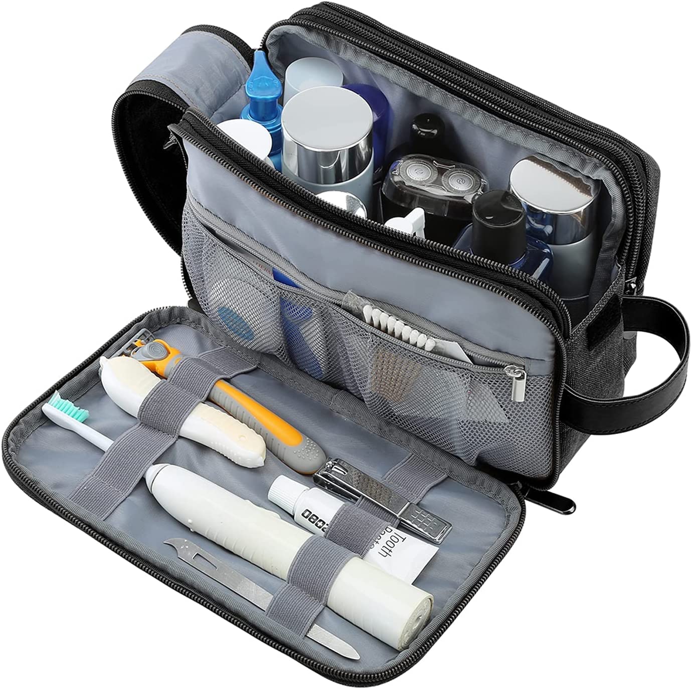 BAGSMART Toiletry Bag for Men， Travel Toiletry Organizer Dopp Kit Water-resistant Shaving Bag for Toiletries Accessories - Image 2